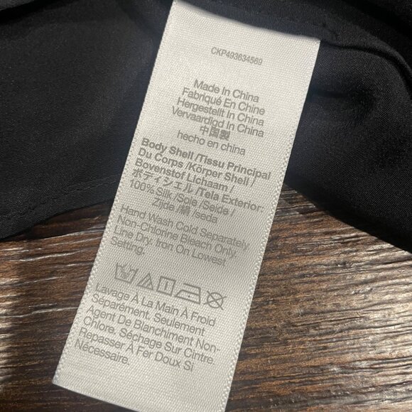 NWT Madewell Sz XS Black Shirred Long Sleeve Top in Silk Relaxed Flowy NT652 - Picture 11 of 12